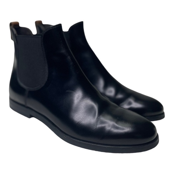 AGL Women’s Black Leather Chelsea Slip On Ankle Boots - Picture 1 of 9